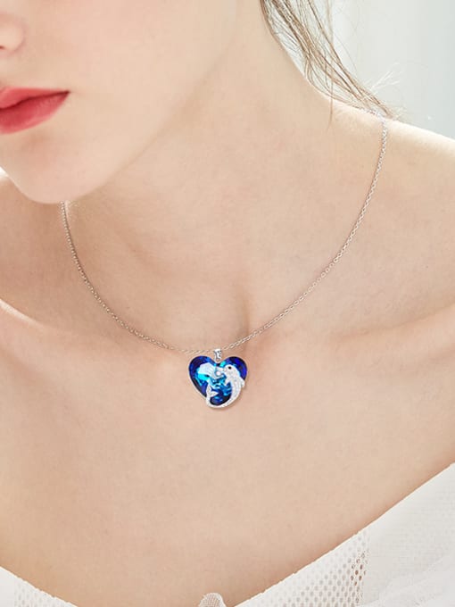 CEIDAI Fashion Heart shaped austrian Crystal Dolphin Necklace 1