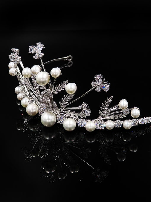 Cong Love Noble Luxury Artificial Pearls Zircons Shining Hair Accessories 1