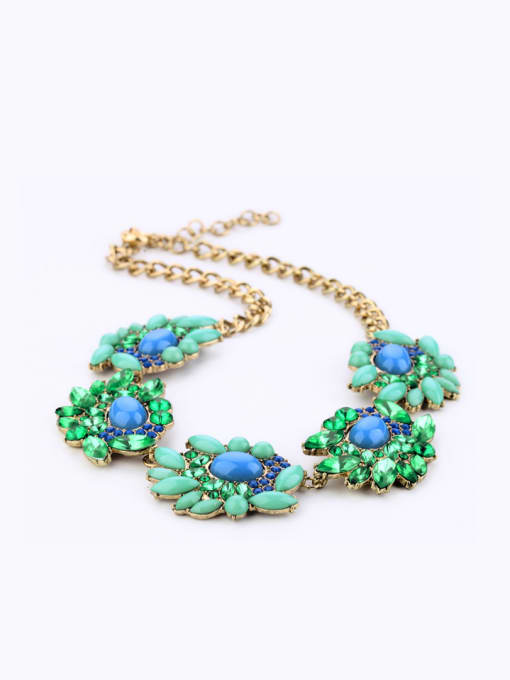 KM Alloy Artificial Gemstons Necklace 1