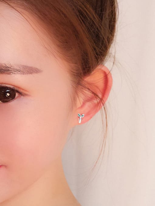 Peng Yuan Tiny Potted Plant Stud Earrings 1