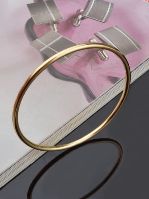 Golden Simple Smooth Copper Unisex Bangle