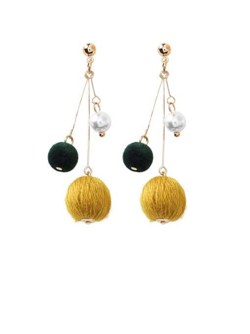 A yellow Alloy With Rose Gold Plated Fashion Round Drop Earrings