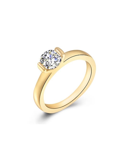 Ronaldo Simply Style 18K Gold Plated Swiss Zircon Ring 0