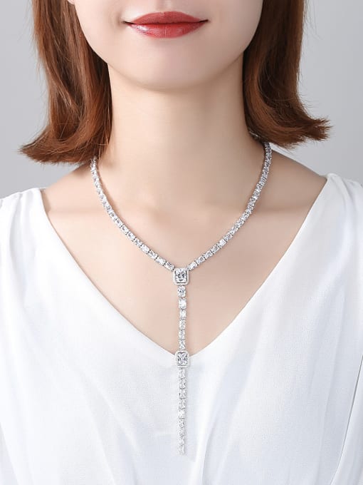 BLING SU Copper With Platinum Plated Luxury Chain Necklaces 1