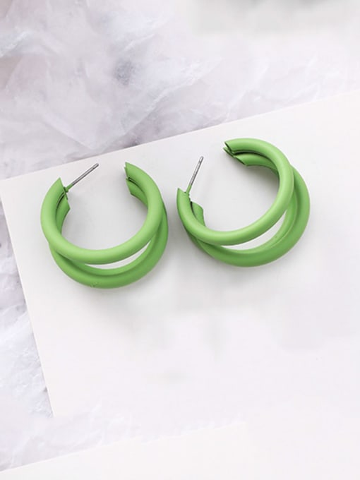 D green Alloy With Acrylic Simplistic Geometric Hoop Earrings