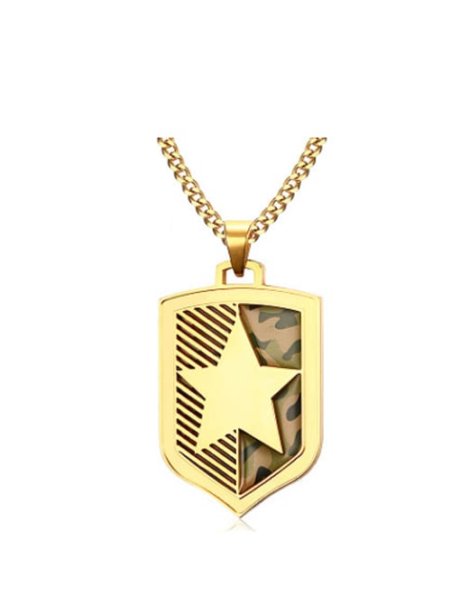 golden Delicate Gold Plated Star Shaped Titanium Pendant