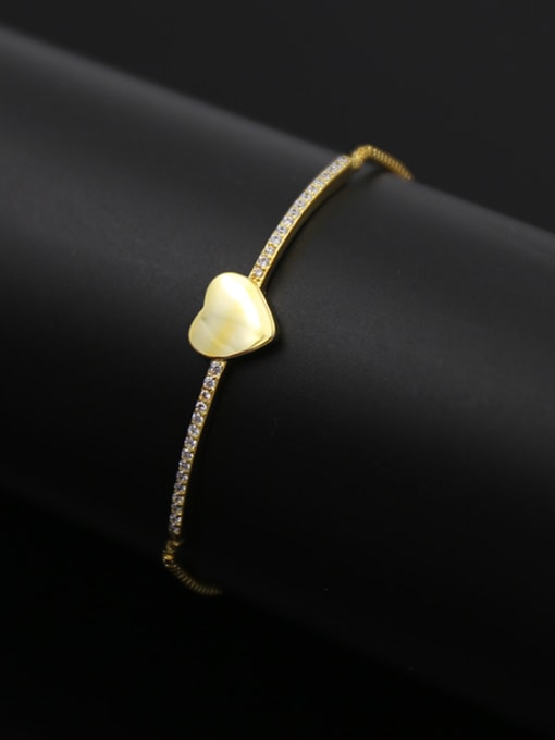 Golden Heart Shaped Zircon Bracelet