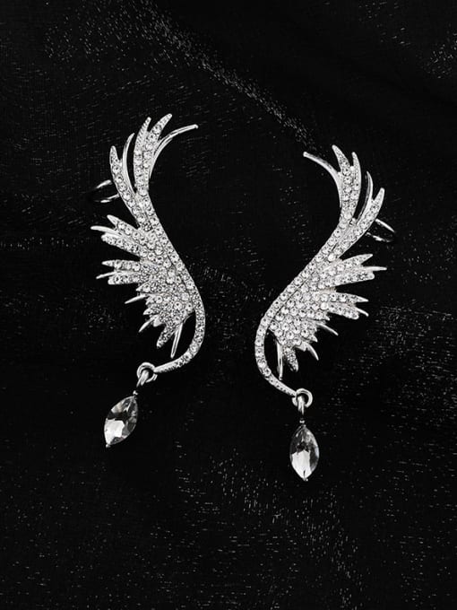Girlhood Alloy With Platinum Plated Delicate Angel Wing Drop Earrings 0