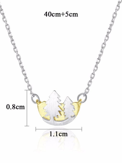 CCUI 925 Sterling Silver With Two-color Plated Personality  Christmas tree  Necklaces 4