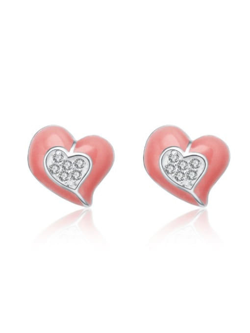 kwan Delicate Heart-shape Zircon Small Stud Earrings