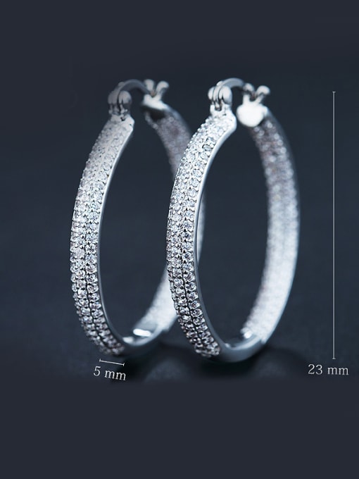 UNIENO White Zircon hoop earring 1