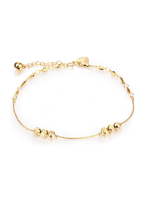 Open Sky Simple Tiny Beads Gold Plated Anklet 0