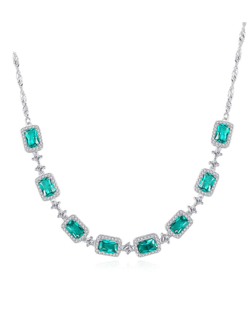 CCUI 925 Sterling Silver With  Cubic Zirconia Luxury Geometric Necklaces