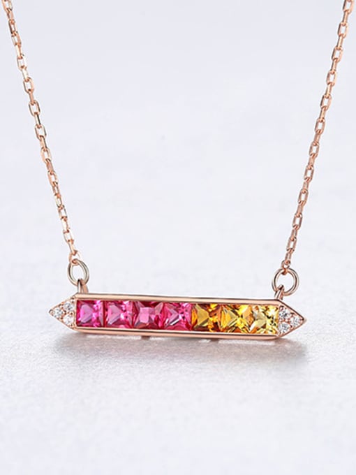 Gradient 925 Sterling Silver With Cubic Zirconia  Simplistic One word  Necklaces