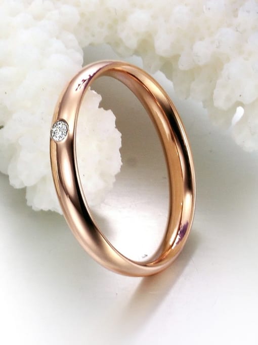 Open Sky Stainless Steel With Rose Gold Plated Simplistic Round Rings 1