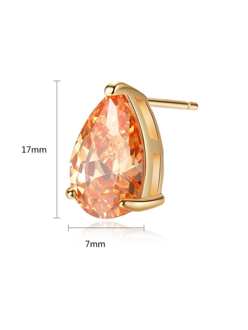 BLING SU AAA zircon drop-shaped ear studs 4