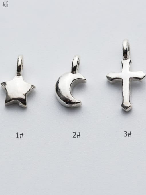 FAN 925 Sterling Silver With Silver Plated Classic Cross Charms 0