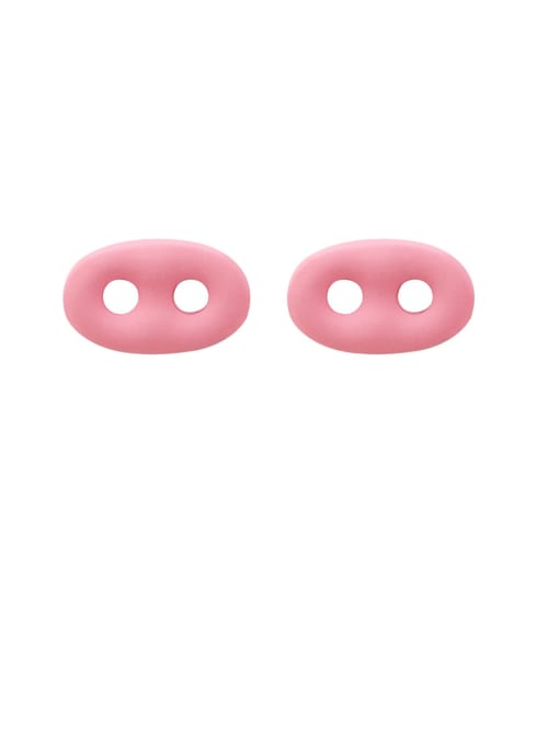 Girlhood Alloy With Rose Gold Plated Cute Pig Nose Stud Earrings 3