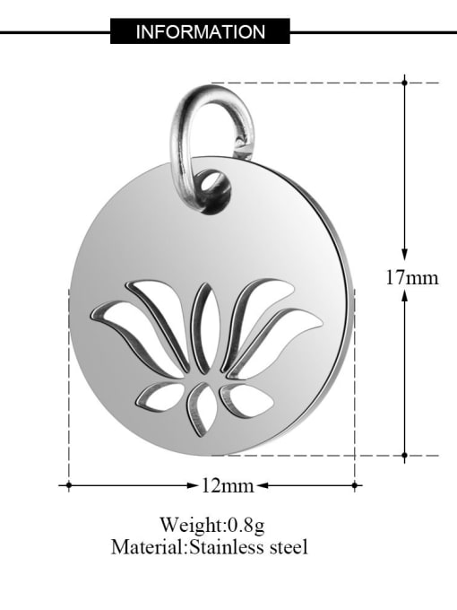 FTime Stainless Steel With Gold Plated Delicate  lotus Flower Charms 3