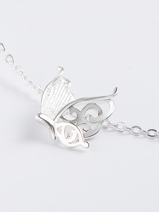 kwan Lovely Hollowed Out Butterfly Silver Necklace 1