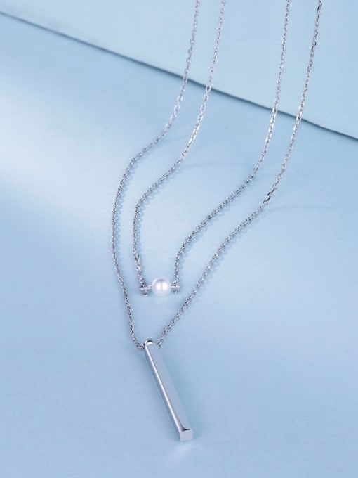 White 2018 2018 S925 Silver Pearl Necklace