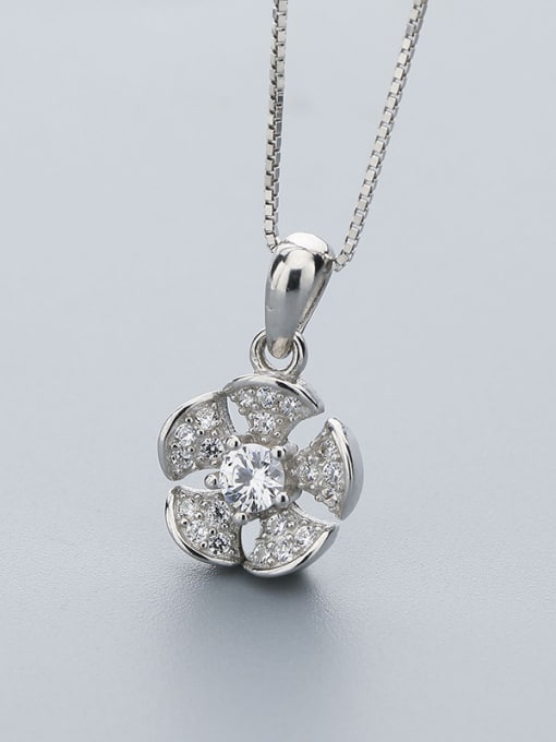 One Silver All-match Flower Pendant 0