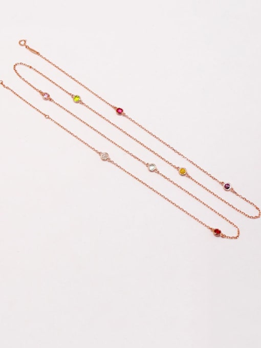 rose Copper With Glass Stone  Simplistic Round Power Necklaces