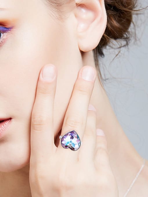 CEIDAI Fashion Heart austrian Crystal Copper Ring 1