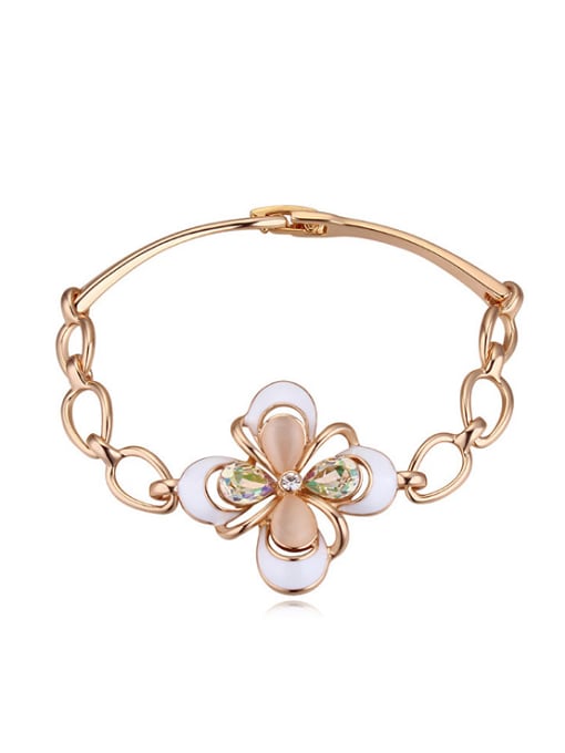 QIANZI Fashion austrian Crystals Flower Alloy Bracelet 1