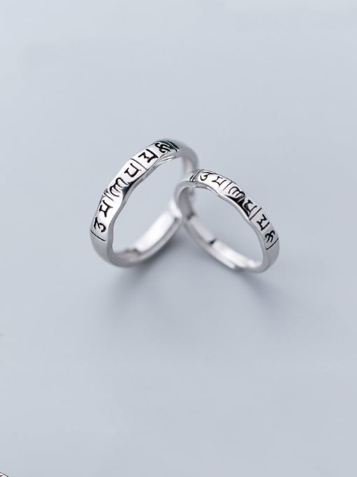 Rosh 925 Sterling Silver With  Simplistic Monogrammed Engagement Free Size  Rings 0
