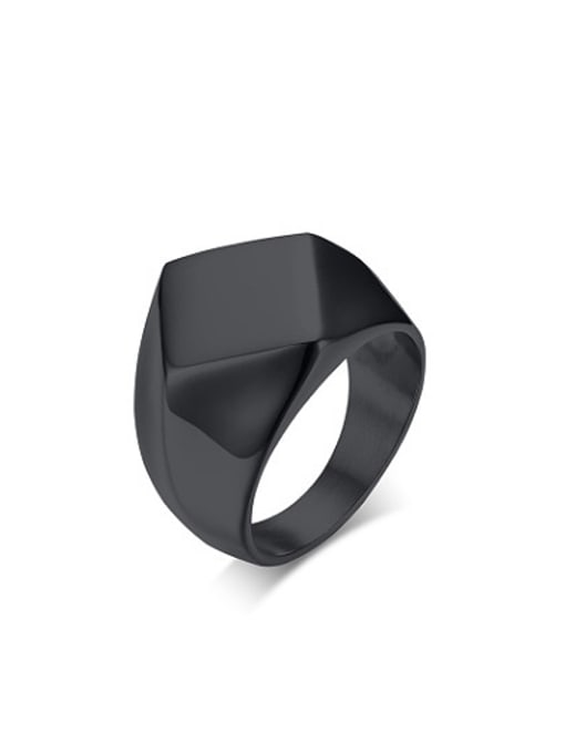 CONG Personality Black Gun Plated Diamond Shaped Titanium Ring 0