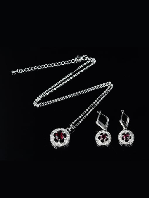 BESTIE Alloy White Gold Plated Fashion Stone and Rhinestone Two Pieces Jewelry Set 1