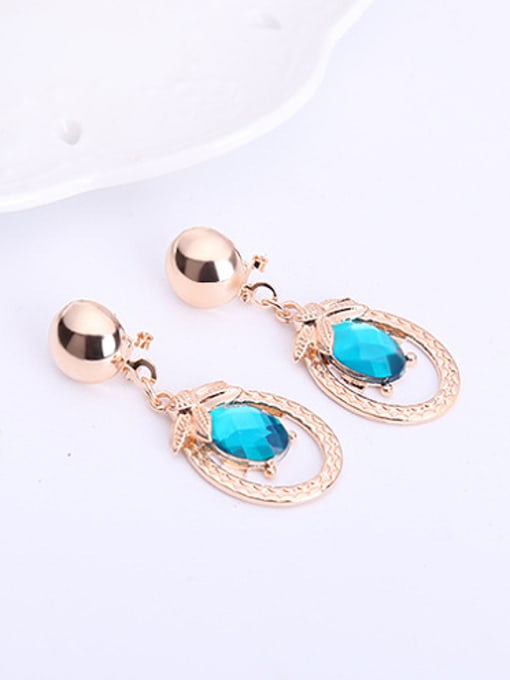 BESTIE Alloy Imitation-gold Plated Fashion Artificial Stones Oval-shaped Two Pieces Jewelry Set 1