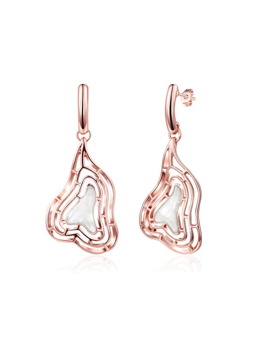 Ronaldo Fashionable Geometric Shaped Shell Enamel Earrings