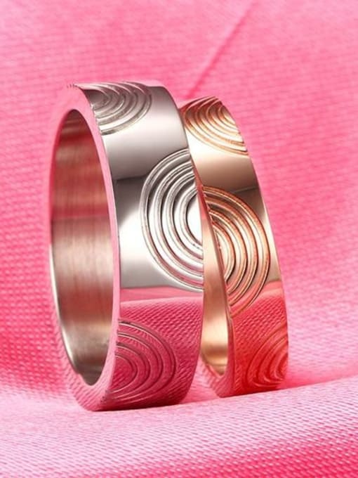 CONG Couples Creative Geometric Shaped Titanium Ring 2