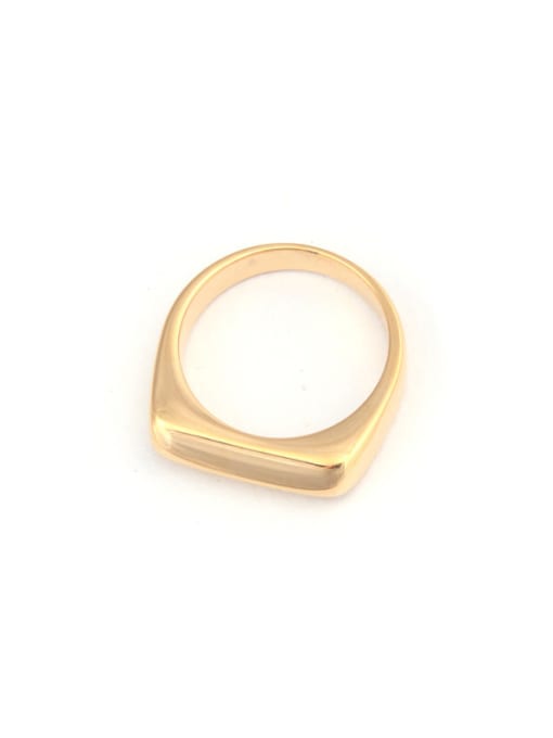 GROSE Titanium With Gold Plated Simplistic Geometric Band Rings 3