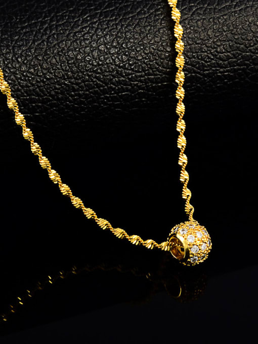 Yi Heng Da Fashionable Geometric Shaped Zircon 24K Gold Plated Necklace 1