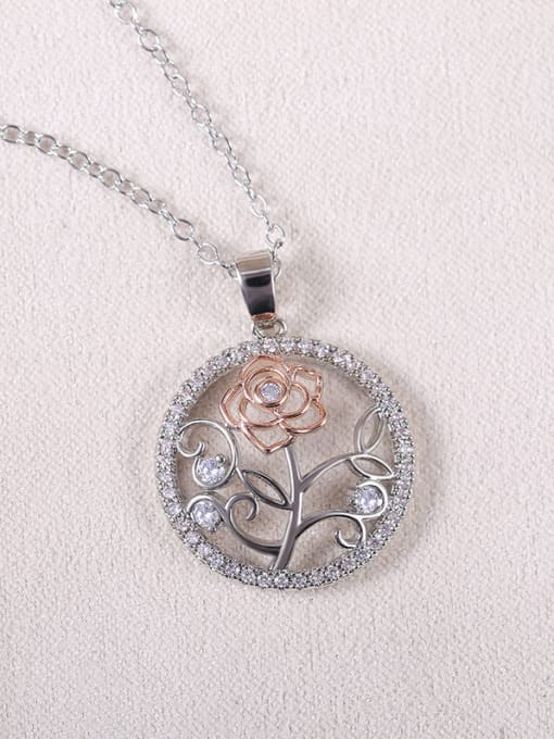 MATCH Copper With Platinum Plated Simplistic Flower Necklaces 2