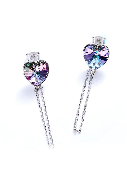 CEIDAI Fashion Heart shaped austrian Crystal Stud Earrings 1