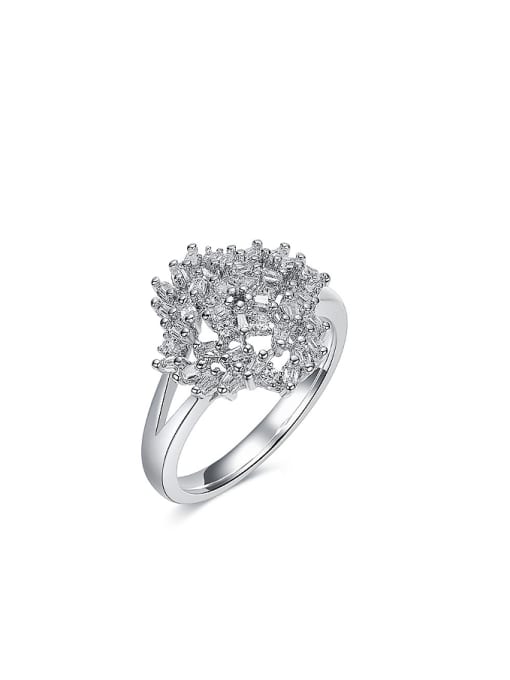 CEIDAI Exaggerated Zircon Platinum Plated Women Ring 0