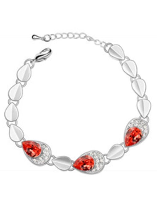 Red Fashion austrian Crystals Water Drop Alloy Bracelet