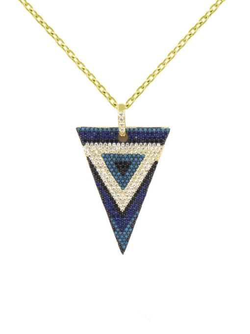 My Model Middle East Micro Pave Colorful Triangle Necklace 0