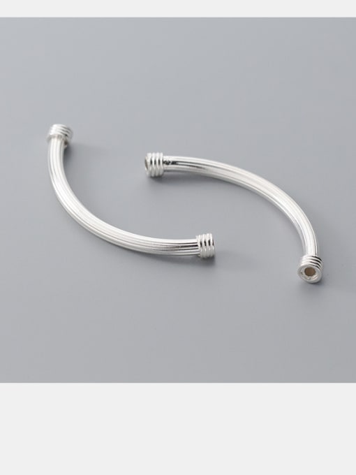 FAN 925 Sterling Silver With Silver Plated Printed Bent Pipe 2