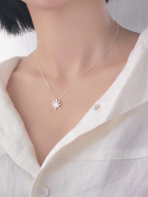 Peng Yuan Tiny Maple Leaf Silver Necklace 1