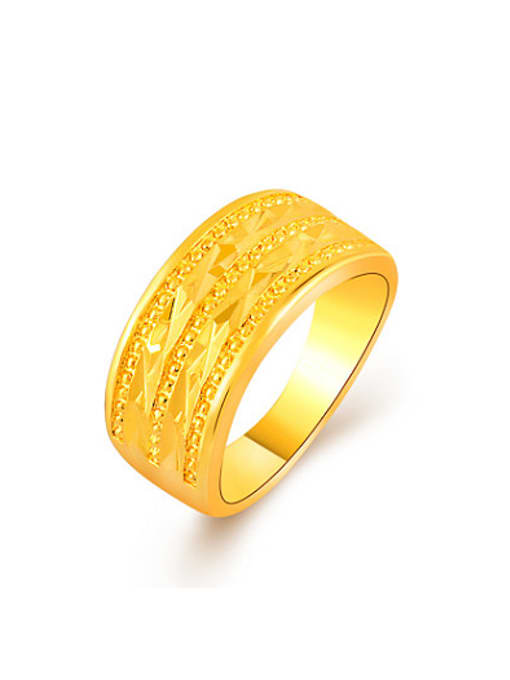Yi Heng Da Exquisite 24K Gold Plated Geometric Shaped Copper Ring 0