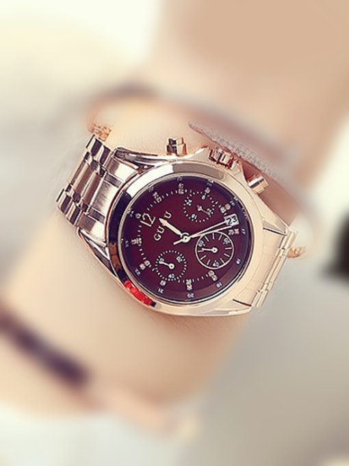 Brown GUOU Brand Fashion Business Mechanical Watch