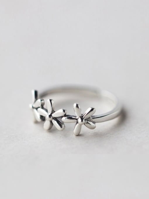 Rosh S925 silver sweet flower opening ring 0