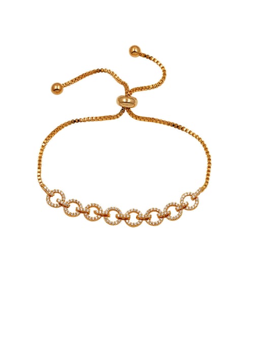 172 rose gold Copper With Cubic Zirconia Fashion Flower  adjustable Bracelets