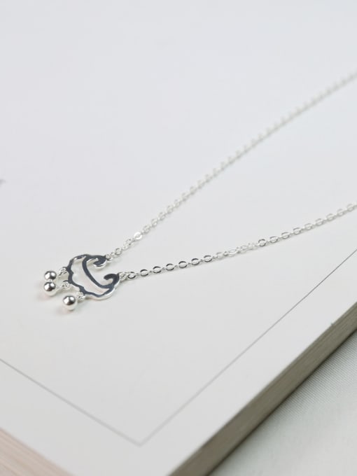 Peng Yuan Simple Tiny Longevity Lock Pendant 925 Silver Necklace