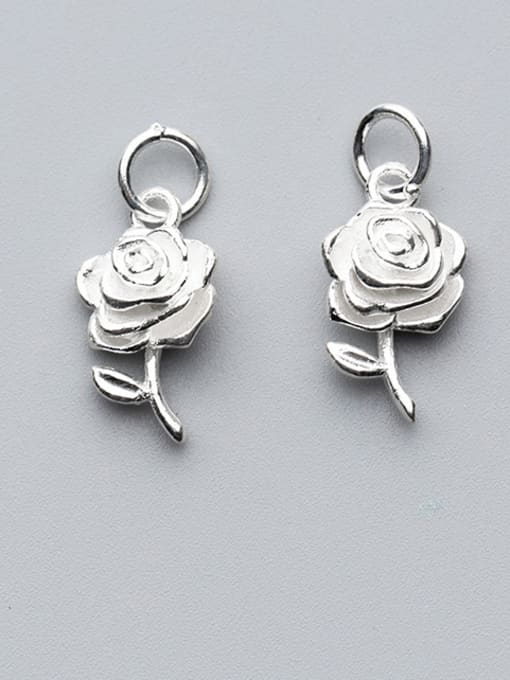 FAN 925 Sterling Silver With Silver Plated Trendy Flower Charms